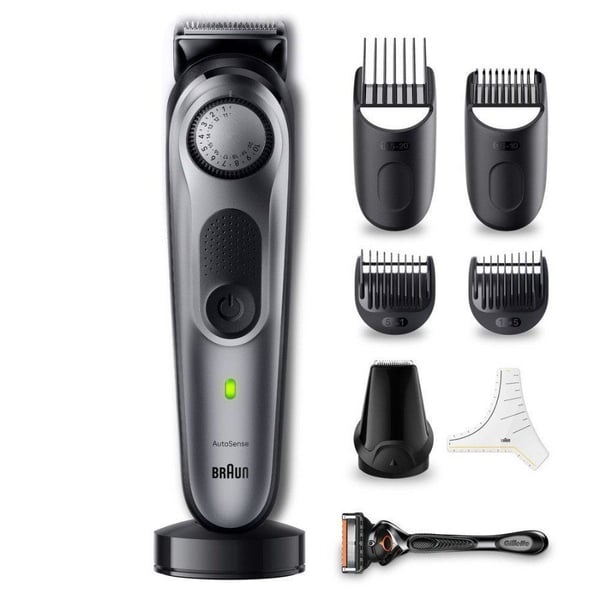 Braun BeardTrimmer 7 BT 7420, Tvättbar, Batteri, Grå