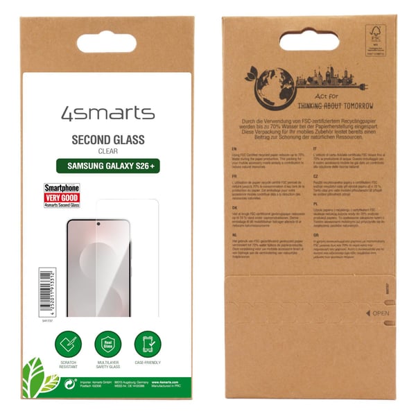 4smarts 541737, Samsung, Galaxy S26+, Fallsäker, Slagtålig, Reptålig, Transparent, 1 styck