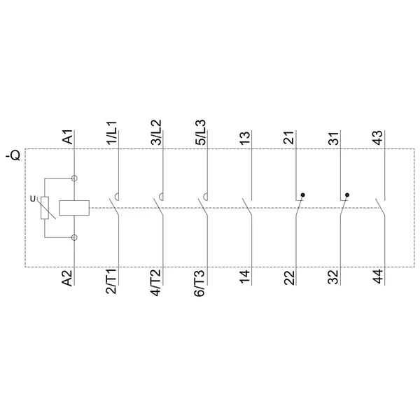 Siemens 3RT2016-1CK64-3MA0 teho-ohjain, 3 sulkevaa kosketinta, 690 V/AC, 1 kpl, 58 mm, 50 mm, 61,5 mm, 120,5 mm, 300 g, 1 kpl