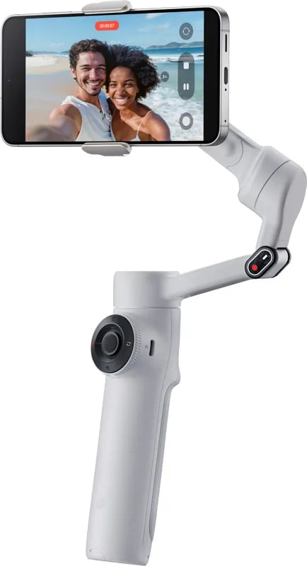Insta360 Flow 2 AI Tracker Bundle, Älypuhelimen kameranvakaaja, Vaaleanharmaa, Kuluttaja, -99 - 231°, -210 - 120°, 0,3 kg