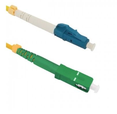 Qoltec - Patchkabel - LC/UPC enkelttilstand (han) til SC/APC enkelttilstand (han) - 2 m. - fiberoptik - simplex - 9 / 125 micron - G.652D - halogenfri
