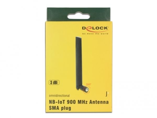 DeLOCK NB-IoT, 3 dBi, 0.9 GHz, 50 O, Ympyräsäteilyantenni, SMA, Naaras