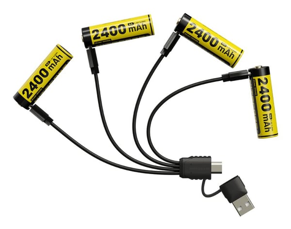 Nitecore NH2400, Batteri, Alle merker, Gult, Svart, 1,5 V, 3,6 Wh, 50,3 mm