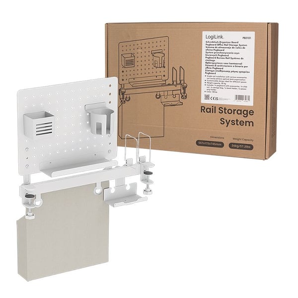 LogiLink PB0101, Stål, Plast, Hvit, Monokromatisk, Universell, 26 kg, 557 mm