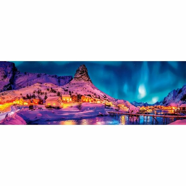 Clementoni Puslespil Panorama Colourful Night Over Lofoten Islands 2023, 1000 brikker