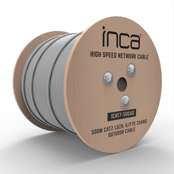 Inca ICAT7-500AG, 500 m, Cat7, S/FTP (S-STP), RJ-45, RJ-45, Grå