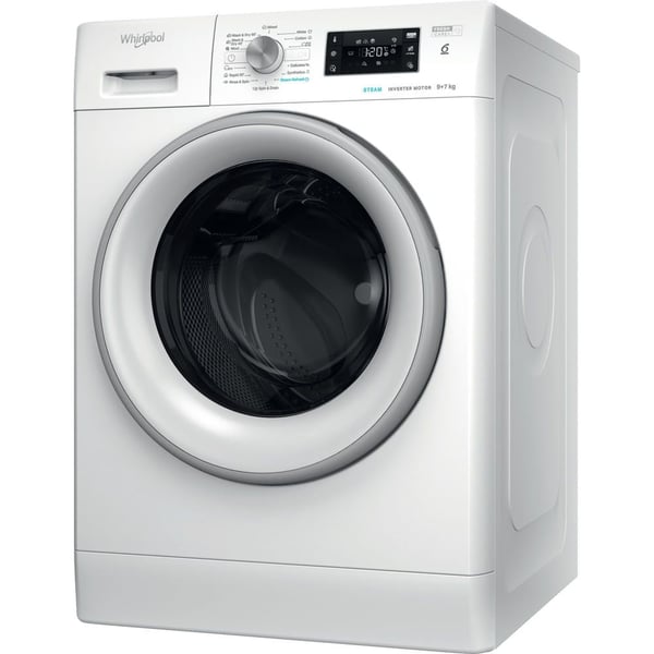 Whirlpool FFWDB 976258 SV EE, Frontmatad, Fristående, Vit, Vänster, 7 kg, 1551 RPM