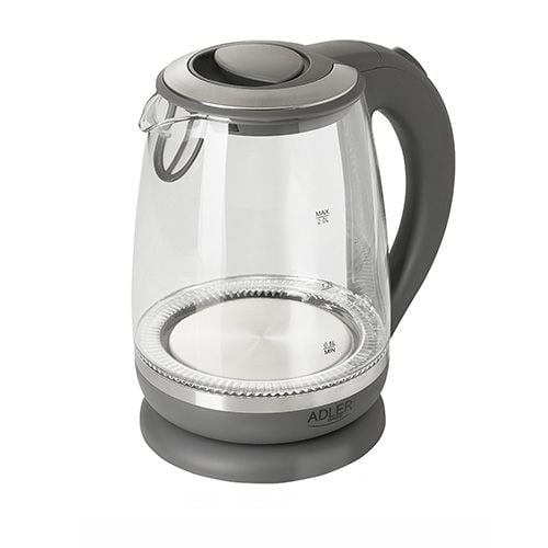 Adler AD 1286, 2 l, 2200 W, Grå, Transparent, Glas, Vattennivå indikator