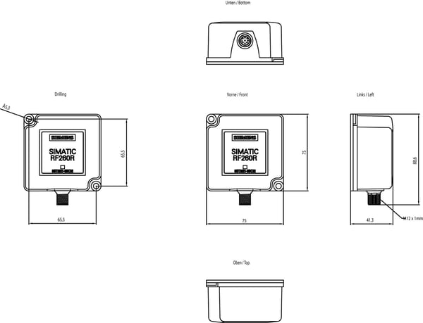 Siemens 6GT2821-6BC32 6GT28216BC32 SPS-Reader, 41 mm, 76 mm, 94 mm, 42 mm, 210 g