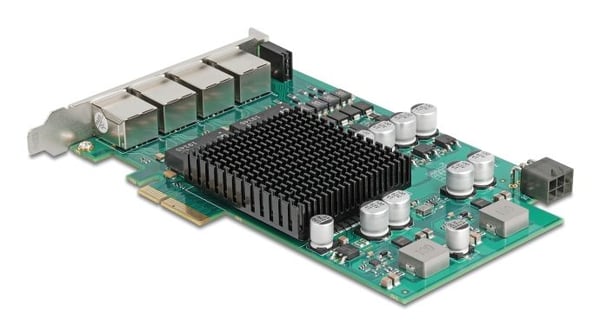 Delock - Nätverksadapter - PCIe 2.1 x4 - 1000Base-T (PoE+) x 4
