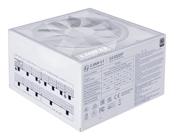 Lian Li SX1000P virtalähde 1000 W 80 PLUS Platinum täysmodulaarinen, valkoinen