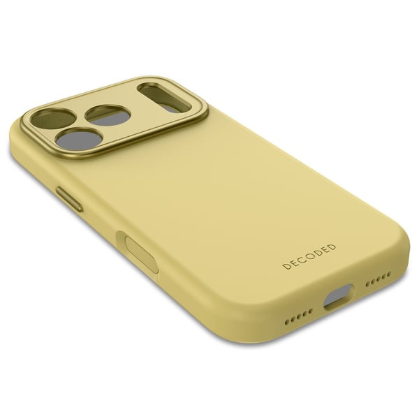 Decoded AntiMicrobial Silicone Backcover - silikoni suojakotelo iPhone 17 Pro yhteensopiva MagSafe yuma keltainen
