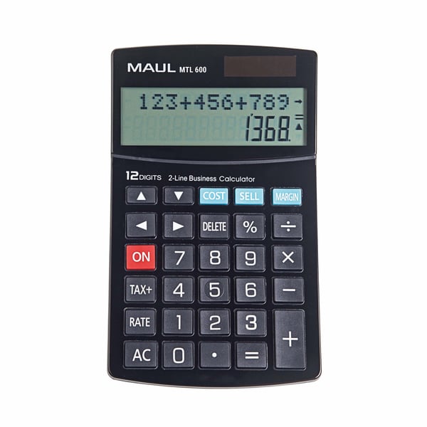 MAUL MTL 600, Skrivbord, Display, 12 siffror, Batteri, Svart