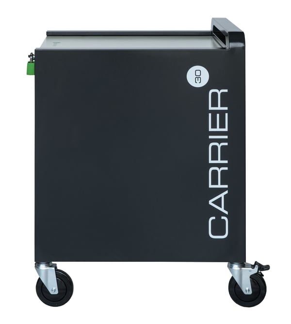 LocknCharge Carrier 30, Vagn för hantering av bärbar enhet, Svart, Blå, Grön, Metallisk, Bärbar dator, Surfplatta, 33 cm (13"), Typ F, CE