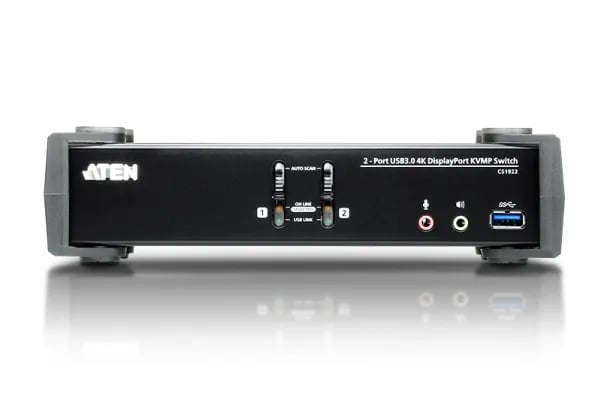 ATEN CS1922 KVMP Switch - KVM / lyd / USB-svitsj - 2 x KVM/lyd/USB - 1 lokalbruker - stasjonær