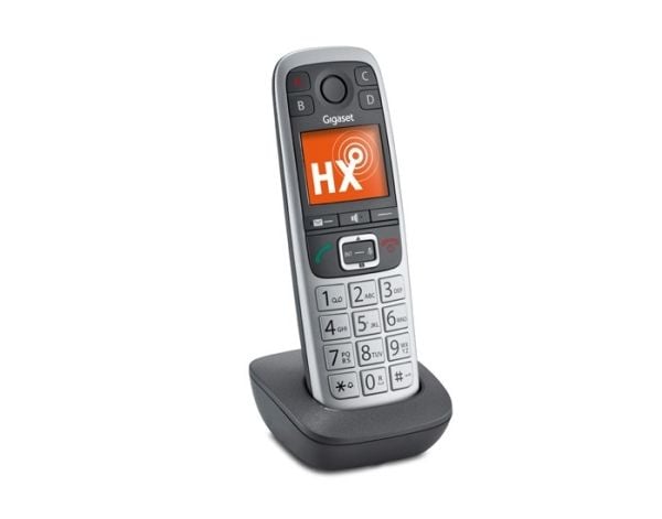 Gigaset E560HX, Analoginen/DECT-puhelin, Johdoton puhelin, Kaiutinpuhelin, 150 entries, Soittajan tunnistus, Musta