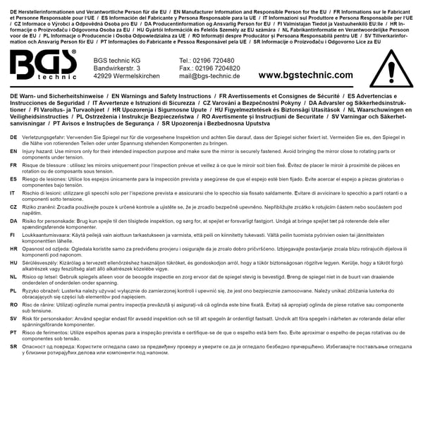 BGS technic Inspection Mirror, 118 mm, 118 g, 475 mm