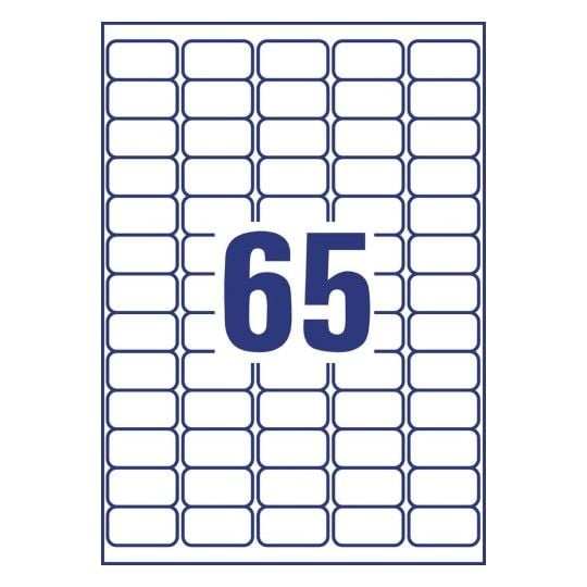 Fryseetiketter Avery 38,1x21,2 mm hvid - (65 stk. x 25 ark)