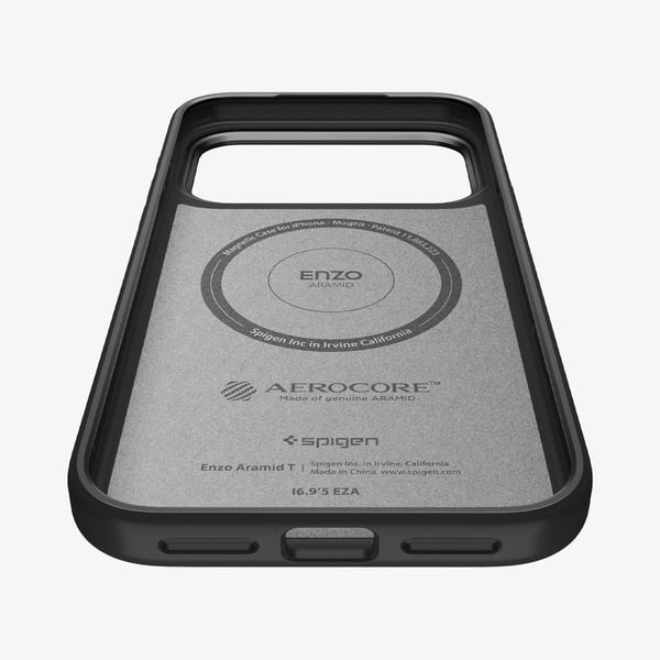 Spigen Enzo Aramid T (MagFit), Etui, Apple, iPhone 17 Pro Max, 17,5 cm (6.9"), Svart