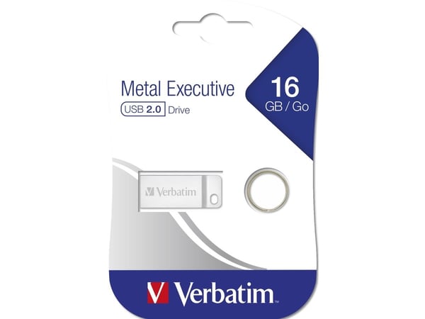 Verbatim Metal Executive - USB flash-enhet - 16 GB - USB - silver