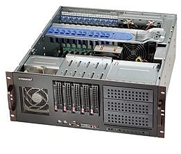 Supermicro SC842 XTQC-R804B - Rackmonterbar 4U - utvidet ATX (E-ATX) - SATA/SAS - hot-swap 800 watt - svart - USB/seriell