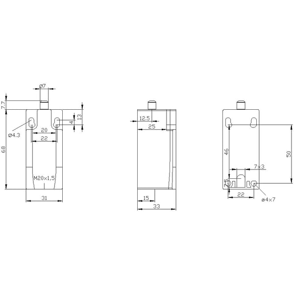 Siemens 3SE52120PC05 3SE5212-0PC05 Pysäytyskosketin 6 A Kytkentäpuskuri, teflonpuskuri IP66, IP67 1 kpl 1 kpl