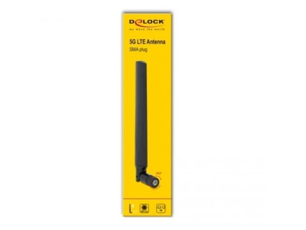 Delock - Antenne - 18.306 cm - mobiltelefon, Bluetooth - -3.3 - 1.3 dBi - rundtstrålende - svart