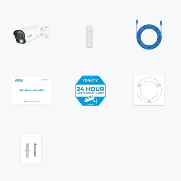 Reolink P330, IP-turvakamera, Sisätila ja ulkotila, Langallinen, Google Assistant, Seinä, Valkoinen