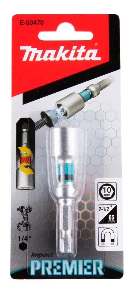 Makita Impact Premier - Impact bit socket - sex-stiftigt - 10 mm - hexagonalt - längd: 65 mm - för Makita DTD172RTJ