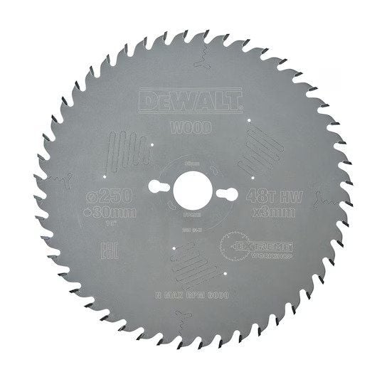 DeWALT DT4323-QZ Extreme -pyörösahanterä puulle - 250 mm - 48T