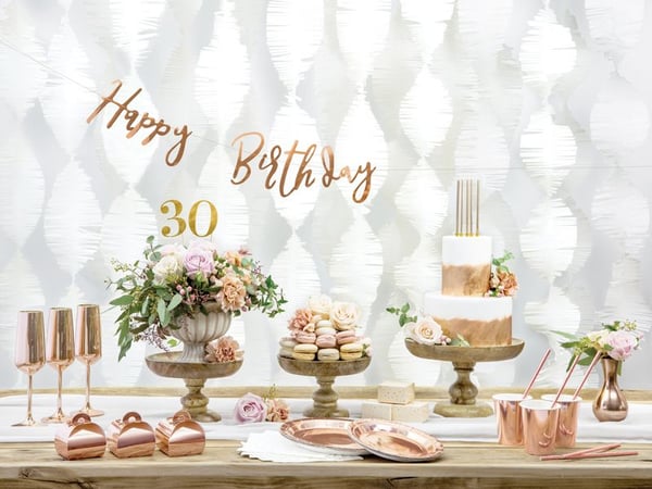 PartyDeco TPP36-019R, Plate, Rund, Papir, Rosegull, Monokromatisk, 6 stykker