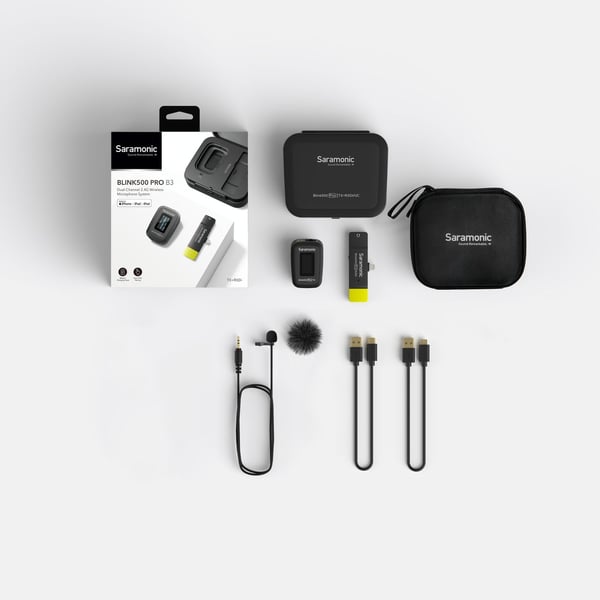 Saramonic Blink500 Pro B3, Lavalier-mikrofon, RF kabel-fri, 100 m, 50 - 18000 Hz, Batteri, Stasjonær mottaker