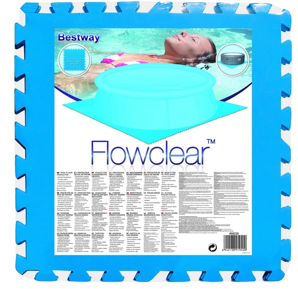 Bestway 58220, Gulv beskytter, Cyan, Polyethylen, 500 mm, 500 mm, 4 mm
