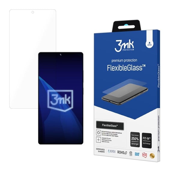 3MK FlexibleGlass, Samsung, Galaxy S25 Ultra, Antibakteerinen, Ei kaadu, Iskunkestävä, Naarmuuntumisenkestävä, Putoamisenkestävä, 1 kpl