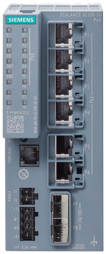 Siemens 6GK5206-2RS00-5AC2 Industrial Ethernet Switch, Hallittu