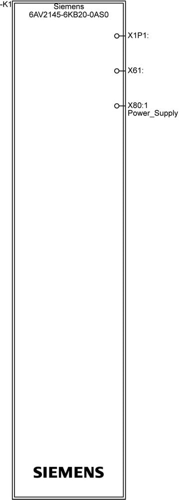 Siemens 6AV2145-6KB20-0AS0 6AV21456KB200AS0 SPS-manöverpanel, 25,6 cm (10,1"), 800 x 1280 pixlar, 224 mm, 1,77 kg, 322 mm, 245 mm