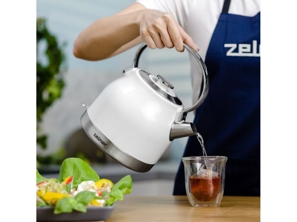 Zelmer ZCK7940 vannkoker 2200 W 1,5 l, hvit/rustfritt stål