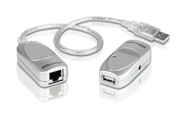 ATEN UCE60, Verkkolähetin, 60 m, 12 Mbit/s, Cat5, Cat5e, Cat6, Hopea, Muovi