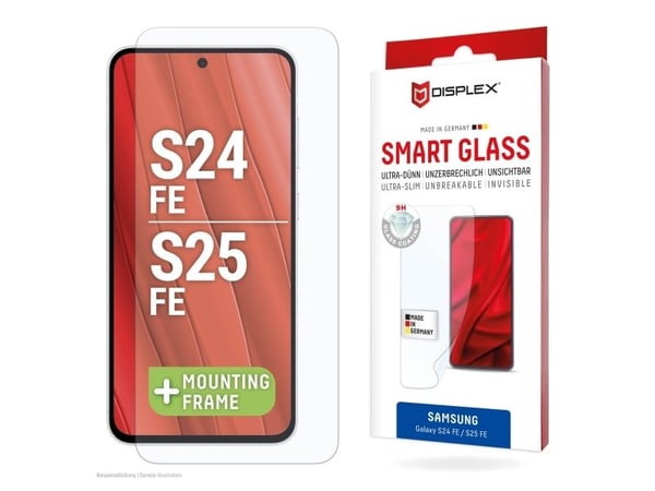 Displex 02197, Samsung, Galaxy S26 FE/S25 FE/S24 FE, Torr applicering, Slagtålig, Smutsavvisande, Reptålig, Transparent, 1 styck
