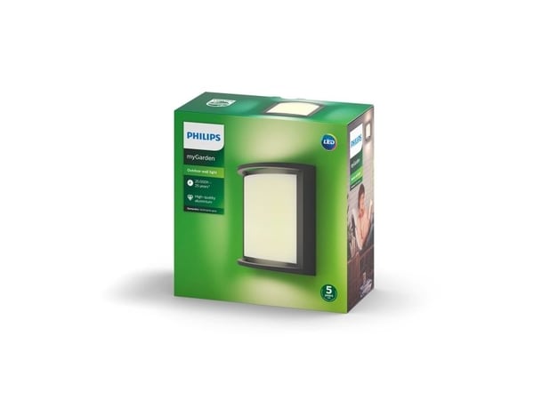 Philips myGarden Vegglampe, Vegglys, Antrasitt, Hvit, Aluminium, II, Tidsriktig, Moderne