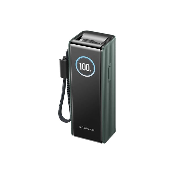 EcoFlow RAPID (25000 mAh, 170 W) – Innebygd kabel – Powerbank – Svart