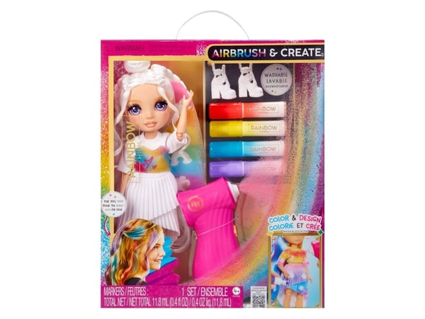 Rainbow High Air Brush & Create Fashion Dolls - Purple Eyes, Modedocka, Honkoppling, 4 År, Pojke/flicka, Multifärg