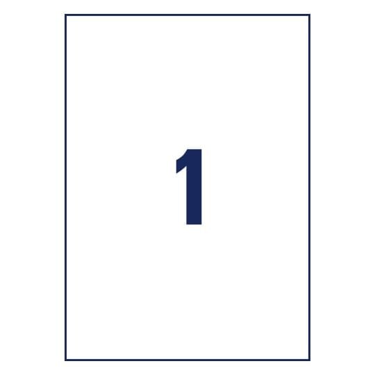 Avery Heavy Duty Laser Labels - Polyester - A4 (210 x 297 mm) 20 stk (20 ark x 1) merkelapper