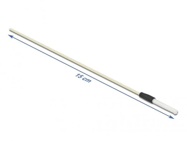 Delock - Fiberoptikkrensepinne - 15 cm - hvit (en pakke 5)