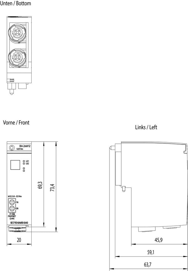 Siemens 6ES71936AM000AA0 6ES7193-6AM00-0AA0 PLC-färgkodsskylt