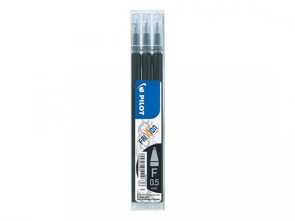 Refill Pilot Frixion Fine 0.5 mm sort (3 stk.)