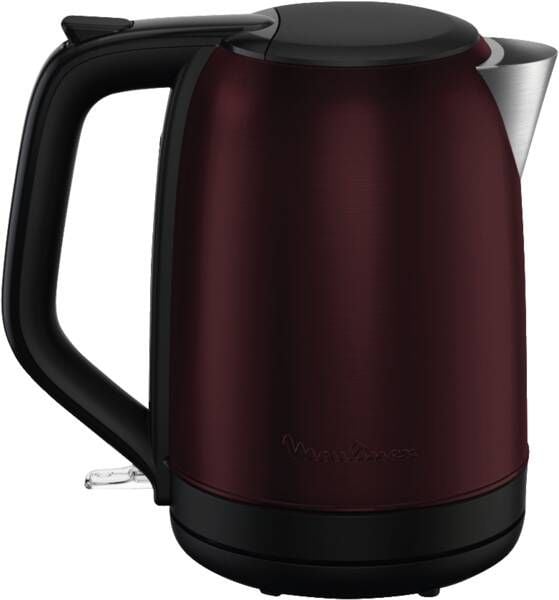 Moulinex BY5S05E0, 1,7 L, 2400 W, Svart, Burgunder, Rustfritt stål, Vannmåler, Overopphetingsbeskyttelse