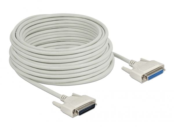 Delock - Seriell kabel - DB-25 (hann) til DB-25 (hunn) - 20 m - tommelskruer - beige