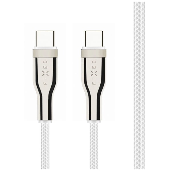 FIXED FIXDB-CC12-WH, 1,2 m, USB C, USB C, USB 2.0, 4,8 Gbit/s, Valkoinen