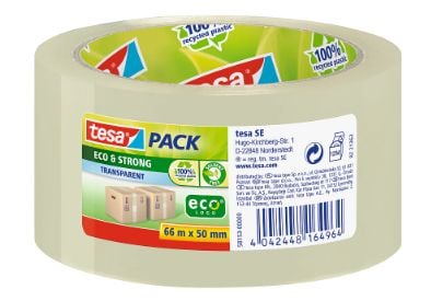 Tesapack Eco & Strong - Förpackningstejp - 50 mm x 66 m - polypropylen - genomskinlig